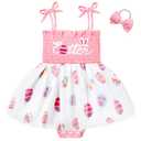 HONGTEYA Baby Girl 1st Birthday Outfit Girl First Birthday Clothes One Year Old Gifts Romper Tulle Summer Newborn Dress Pack of 2