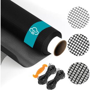 Window Screen,40Mesh High Density Dust and Pollen Filtration Anti-Allergy Window Screen Mesh,37.4IN x 16.4FT Polyester Screen Replacement Repair Kit for Window, Door,Patio,Porch