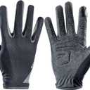 SUJAYU Full Finger Hiking & Cycling Gloves - Thin Gloves for Men & Women - UV Protection, Great for Adult Bikes, Driving & Gym (Large, Black)