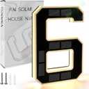 ISUNMEA 9 Inch Solar Lighted House Numbers for Outside, Light Up Waterproof LED Address Numbers Signs for Houses, Large Personalized Illuminated Exterior Modern House Numbers Light (6-Black, 9IN)