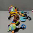 Dewonch Puppy Play Gym with 8 Hanging Toys, Small Dogs Indoor Jungle Gym, PVC Frame with Bungee Straps Enrichment Activity Center