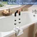 Adjustable Bathtub Grab Bar for Seniors - 3-Level Height Adjustment (13.7"-15.7"), Fits Tub Walls 3"-7", Safety Rail for Elderly & Disabled, Non-Slip Handle for Bathtub, Supports 300 lbs