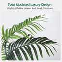 5FT Artificial Palm Tree Tall Plant with Planter & Moss, Realistic 2-Trunk Artificial Tree with Lights, Lifelike Leaves Fake Palm Tree, Low Maintenance Palm Tree Decor for Home Office Living Room