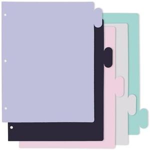 3 Pack Y YOMA Colored 3 Ring Binder Dividers with Tabs Letter Size Paper Binder Tabs Page Dividers Cute Decorative Binder Index Dividers for Office School Home with 1/5-Cut Tabs, Fashion Color(5 Sheet)