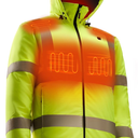 Heated Hi-Vis Safety Jacket for Men with Battery, Class 3 Waterproof Work Coat with 3M Reflective Tape for Winter, Medium  