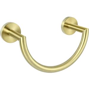 HouseAid Stainless Steel Towel Ring for Bathroom, Hand Towel Holder, Modern Semi-Circular Hand Towel Rack, Wall Mounted, Brushed Gold