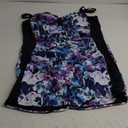 Halcurt Women's Plus Size Boyleg One Piece Swimsuit with Shorts Ruched Tummy Control Modest Bathing Suit (3X, Purple Floral/Black)