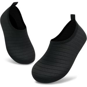 ANLUKE Kids Boys Girls Water Shoes Barefoot Aqua Socks Fast Dry Beach Swim Outdoor Sports Shoes for Toddler (9.5-10 Toddler, Black)