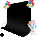 Black Backdrop for Photoshoot, 5x6.5ft Black Photo Backdrop Background, 1.5x2m Collapsible Black Fabric Backdrop Curtain, Portrait Black Back Drop Cloth, Content Creator Backdrops for Video Recording