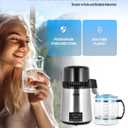 CO-Z 1.1 Gallon Water Distiller, 1750W Countertop Distilled Water Machine with Glass Container Dual Temperature Display Timer, 4L 304 Stainless Steel Distilled Water Maker for Home Office Travel More