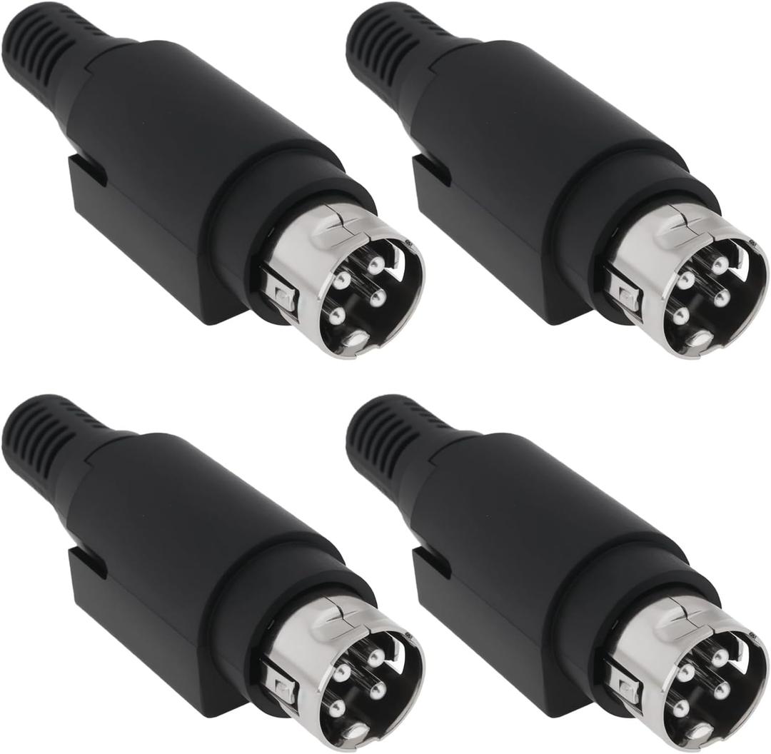 4PCS 4-Pin Mini Power Din Solder Plug 7.5A 24V 4-Pin Mini DIN Power Connector for Camera Audio Mixer Projector Home Audio System 4-Pin Unassembled Mini DIN Soldering Plug