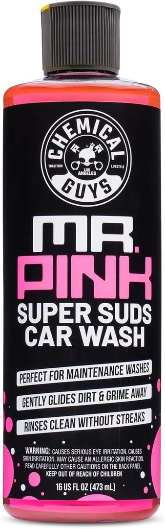 3 x Chemical Guys Mr. Pink Car Wash Soap - 16 oz Super Suds Foaming Car Wash Soap for Cannon, Blaster, or Bucket Washing - pH Balanced, Safe on Wax, Sealant, Ceramic, and Clear Coat Finishes