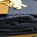 Levtex Home Cross Stitch Reversible Queen Bedspread Set (104x106in) with 2 Pillow Shams (26x20in) - Stitch Texture - Navy - Cotton Queen Size Bedspread Set - Lightweight, Soft, Pre-Washed
