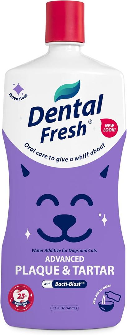 Dental Fresh Advanced Plaque & Tartar Support Water Additive, 32 fl oz (Purple, L)