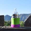 2 x Pura Kiki Bottle Short Silicone Sleeves - Plastic-Free, Medical Grade, NonToxic, MadeSafe Certified | Adds Grip, Non-Slip, Removable | Provides Insulation for Hot & Cold Liquids | Green