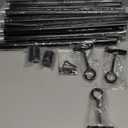 Extra Long Curtain Rods for Windows 120 to 240 Inches, Adjustable 1 Inch Black Curtain Rod for Outdoor Indoor, Modern Heavy Duty Drapery Rod, Room Divider 200 Inch Rods, All Metal, Easy Install