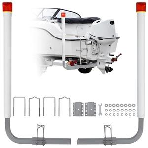 1PCS Rustproof Galvanized Steel Trailer Guide with Light, Boat Trailer Guide, 40" Adjustable Design Trailer Guide Poles, Trailer Guides with PVC Pipes