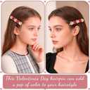 2Pcs Valentines Heart Hair Clips Rhinestone Heart Hair Barrettes Red White Hearts Hair Pins Cute Hair Accessories for Women Girls Valentines Day Party Supplies