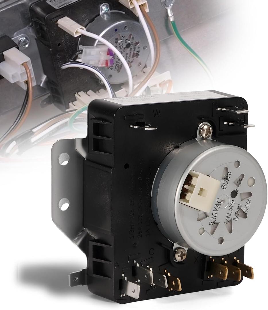 Upgraded Dryer Timer W10185982 Fit for Amana/Whirlpool/Admiral/Maytag/Crosley/Inglis/KitchenAid etc, 230V 60Hz, 