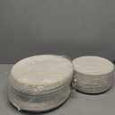 PULOTE 100PCS Ivory Plastic Plates - Cream Plastic Disposable Heavy Duty for Party - Include 50 Each (Dinner & Dessert) Plates
