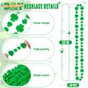 St Patricks Day Necklace, 24PCS Shamrock Green Beads St Patrick's Day Accessories, Irish Saint Patricks Day Necklaces Bulk, St. Patricks Day 4 Leaf Clover Decorations Throw for Parade Party Supplies