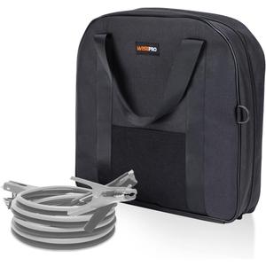 15 Inch Jumper Cable Bag, Heavy Duty Cable Storage Bag, Water Resistant Cable Organizer Bag for Jumper Cable, EV Charging Cables, Cords and Hoses (15 Inch Black)