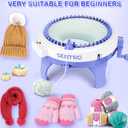 Knitting Machine,SENTRO 48 Needles Knitting Machines with Row Counter, Smart Weaving Round Loom,Double Knit Loom Machine Kit,DIY Knit Scarf Hat Sock, 48 Needles Blue