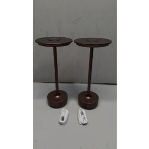 2 Pack Rechargeable Table Lamps Cordless, Portable 5000mAh Outdoor Table Light, 3 Color Stepless Dimming LED Table Lamp with Memory Function, for Home/Dinner/Patio/Restaurant(Brown)