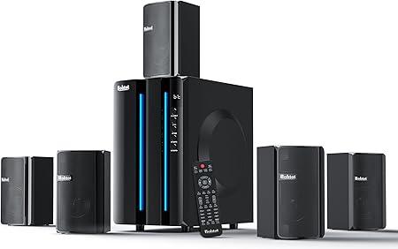 Bobtot 5.1 Channel 800W Home Theater System with Subwoofer, Bluetooth, and HDMI ARC - For TV, DVD, FM Radio