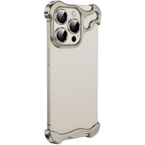 Special-Shaped Metal Corner Pad Anti-Fall Phone Case Suitable iPhone 12 Pro Frameless Lens Film Naked Borderless Slim Thin Bare Metal Aluminum Feel, Suitable for iPhone 12 Pro 6.1"(Grey)