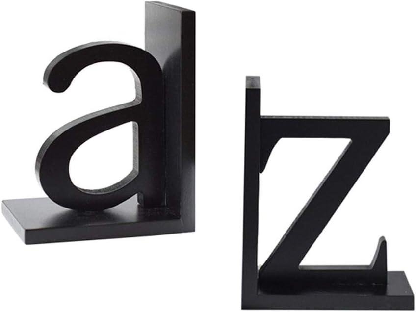 FUYU 1 Pair Creative Letter Wood Bookend Book Stand Home Decoration