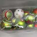 24pcs Christmas Ball Ornaments Glittering Elf Ball Ornaments for Christmas Tree - 2.36" Red Green White Xmas Baubles Hanging Ornaments Holiday Xmas Tree Party Decoration Present