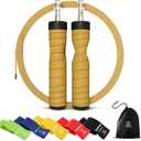 Premium Fitness Jump Rope - Adjustable Speed Rope for Cardio, Cross Training and Weight Loss Durable Tangle-Free Cable with Comfortable Handles, High-Speed Jump Rope for Fitness - Adjustable, Tangle-Free Skipping Rope for Fitness, Boxing, Cardio, and Home Workouts. Fat Burning (Black)