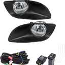 Left and Right Front Fog Lights Lamp Assembly Replacement for Yaris 4Dr 2007 2008 2009 2010 2011 with Switch Kit 8122-0D041