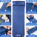 WANNTS Sleeping Pad, Ultralight Inflatable Sleeping Pad for Camping, Built-in Pump, Ultimate for Hiking - Airpad, Carry Bag,-Compact & Lightweight Camping pad(Blue)