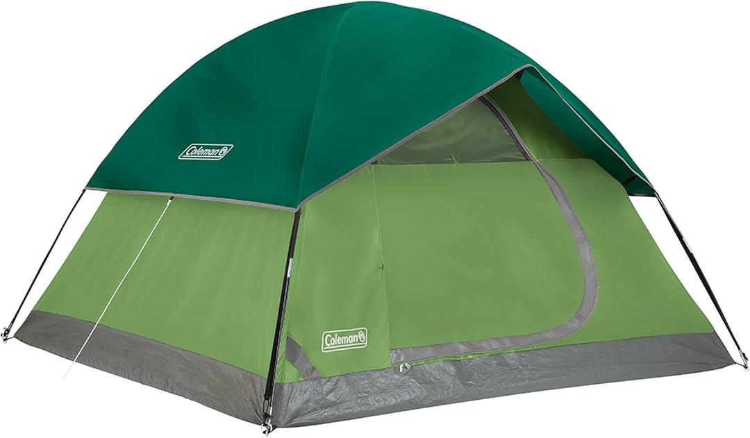 Coleman Sundome Camping Tent with Rainfly, 2/3/4/6 Person Tent Sets Up in 10 Mins, Weatherproof Shelter for Camping, Festivals, Backyard, Sleepovers, & More (PFAS-Free, Spruce Green)