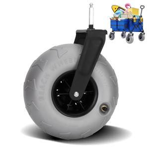9" Balloon Rear Wheel & Fork Replacement for Catart Beach Wagon – All-Terrain PVC Material Tire, Shock Absorbing, Easy Installation