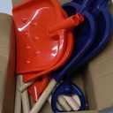 4 Pcs Kids Snow Shovel 30" Detachable Kids Digging Snow Shovel with Plastic Scoop & Wood Handle Portable Kids Shovels for Outdoor Yard Garden Activities Driveways Snow Removal Road Beach, Blue, Red