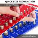 Nut and Bolt Thread Checker Standard and Metric, 44 Bolt and Nut Identifier Gauge Wall-Mountable Bolt Size and Thread Gauge with 22 Metric and 22 Standard, Bolt Identifier Board