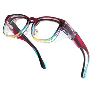 Alsenor Safety Glasses Anti Fog Goggles Fit Over Prescription Eyewear For ANSI Z87.1 Certified Oversized Eyeglasses For Men Women (Oversized-Rainbow)
