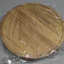 Round Decorative Tray Wood Bathroom Counter Organizer Farmhouse Kitchen Decor Wooden Riser for Soap Dish, Perfume, Candle, Sponge, 11" - Brown