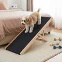 Wooden Dog Ramp for Couch High Bed, Non Slip Pet Ramps for Small Dogs and Cat with 4 Adjustable Height from 9.84'' to 17.91'', Portable 40'' Long Foldable Ramp for Dogs to Get on Bed Car