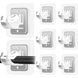Codoule Self Adhesive No Drill Adjustable Curtain Rod Holder Hooks Brackets, Nail Free, No Drilling Hangers for Bathroom, Kitchen, Home, Bathroom and Hotel, Transparent, 8PCS