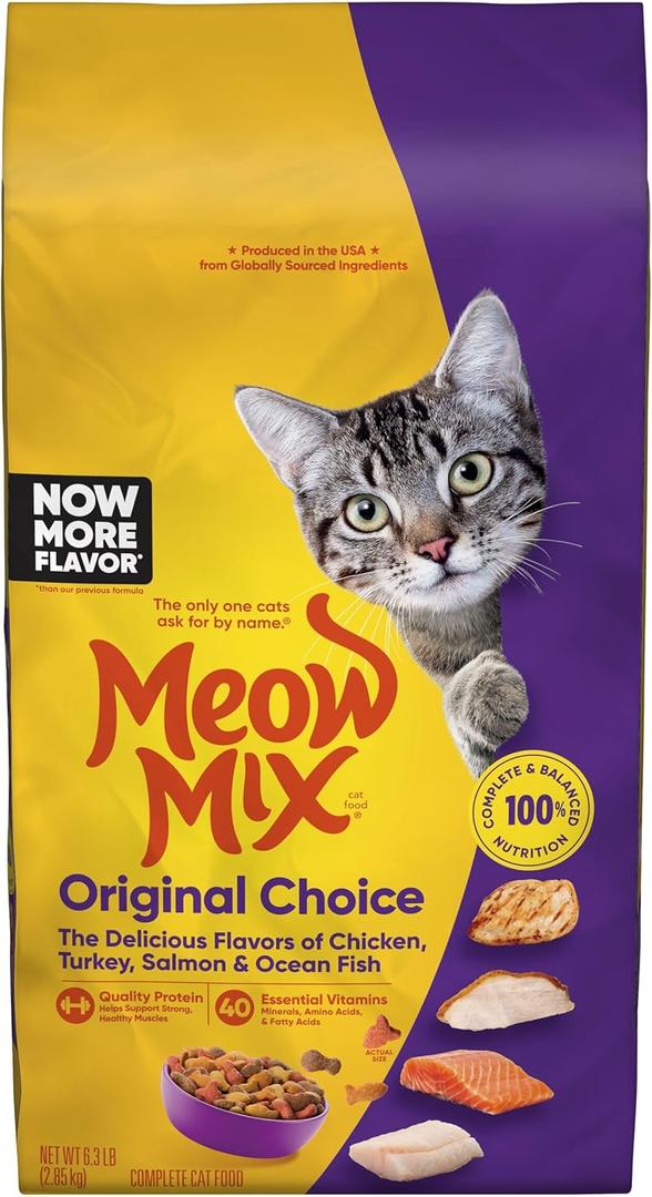 Meow Mix Original Choice Dry Cat Food, 6.3 Pound Bag (EXP 01/04/26)