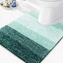 Arotive Microfiber Bathroom Rugs, Shaggy Soft and Absorbent Contour Toilet Rugs, Non-Slip, Thick Plush Machine Washable Dry Bath Mats for Toilet Base, 24x20, Dark Green, U-Shape