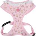 Pinkaholic New York Amara Dog Harness (Over-The-Head) Flower Pattern Fashionable Cute Spring Summer Harness for Small Dogs, Light Pink, Large
