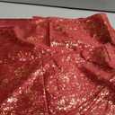Horaldaily Burgundy Red Tablecloth 52x70 Inch Rectangular, Solid Rectangle Table Cloth with Golden Sequin, Thanksgiving Christmas Table Cover for Wedding, Party, Banquet, and Events