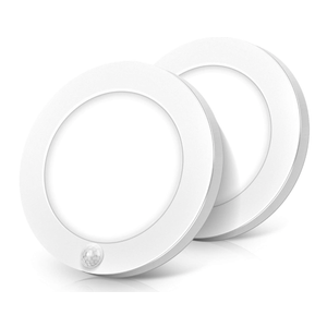 Motion Sensor LED Ceiling Light, 15W(100W Equivalent) & 1200LM, 3 Colors in 1(3000K/4000K/5000K), 7.5inch Flush Mount Lighting Fixture for Doorway, Stairway, Corridor, Pack of 2, Non-Dimmable, White