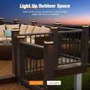 Post Cap Lights 12pack, 4x4 Deck Fence Post Solar Lights Outdoor with Warm White Lighting,Black Waterproof Solar Post Lights for Vinyl/Wood Posts to Decorate Fence, Deck,Garden, Patio