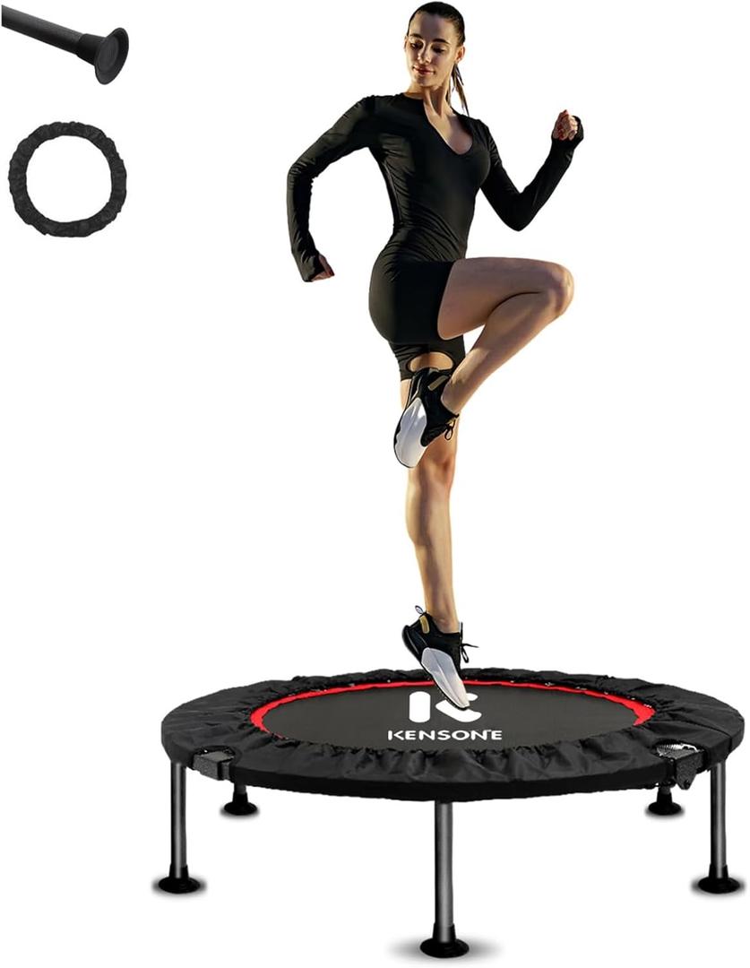 KENSONE 40" Mini Spring Trampoline Rebounder for Adults, Small Fitness Trampoline for Indoor Exercise, Max Load 330 LBS